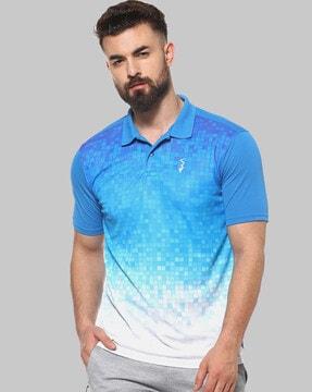 regular fit checked polo t-shirt with short sleeves