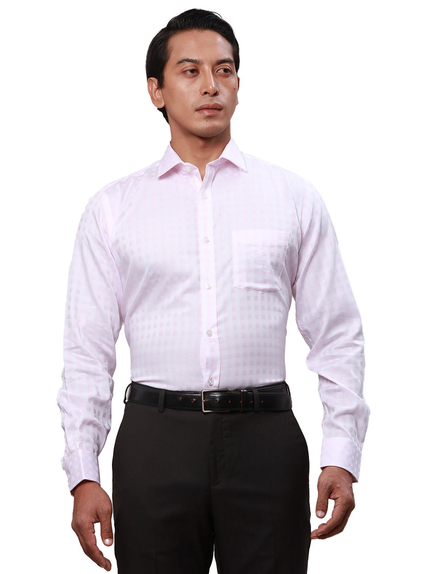 regular fit checks medium pink shirt