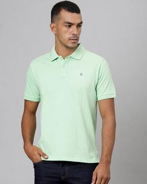 regular fit collar-neck polo t-shirt