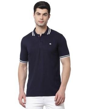 regular fit collar-neck polo t-shirt