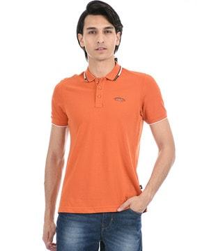 regular fit collar-neck polo t-shirt