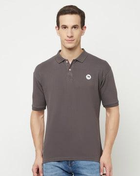 regular fit collar-neck polo t-shirt