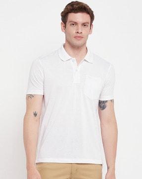 regular fit collar-neck polo t-shirt