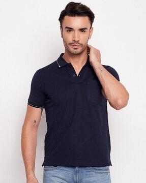 regular fit collar-neck polo t-shirt