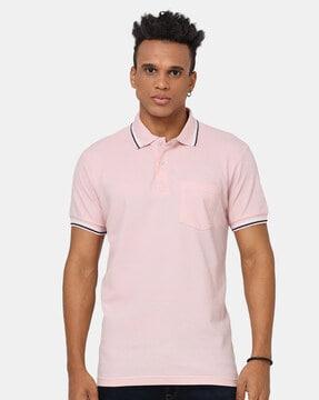 regular fit collar-neck polo t-shirt