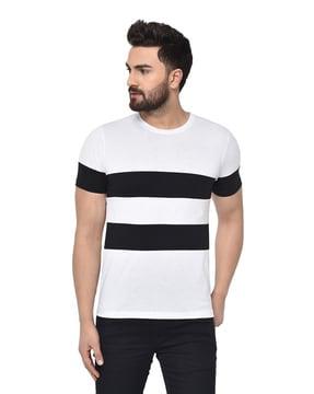 regular fit colour block crew neck t-shirt