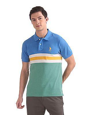 regular fit colour block polo shirt