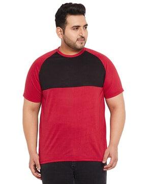 regular fit colourblock crew- neck t-shirt