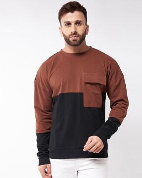 regular fit colourblock crew neck t-shirt