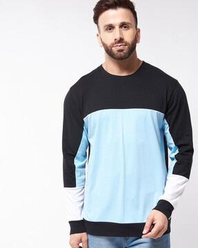 regular fit colourblock crew neck t-shirt