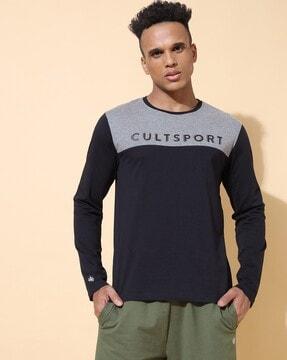 regular fit colourblock crew-neck t-shirt