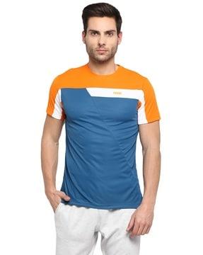 regular fit colourblock crew-neck t-shirt