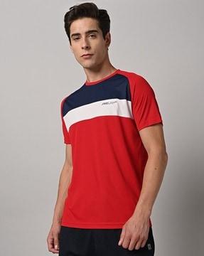 regular fit colourblock crew-neck t-shirt