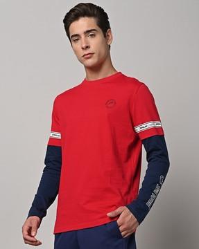 regular fit colourblock crew-neck t-shirt