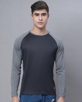 regular fit colourblock crew-neck t-shirt