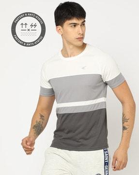 regular fit colourblock crew-neck t-shirt