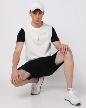 regular fit colourblock crew-neck t-shirt