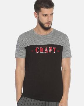 regular fit colourblock crew-neck t-shirt