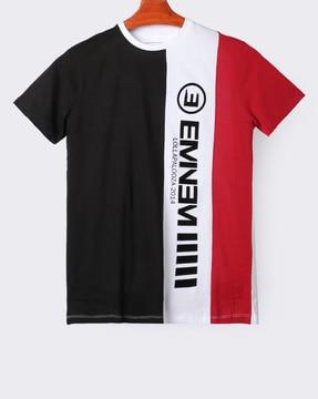 regular fit colourblock crew-neck t-shirt