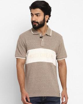 regular fit colourblock polo t-shirt