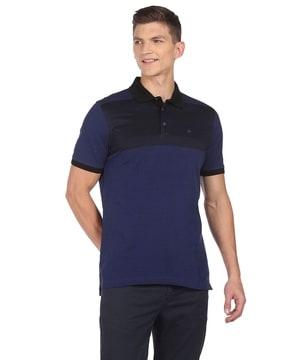 regular fit colourblock polo t-shirt