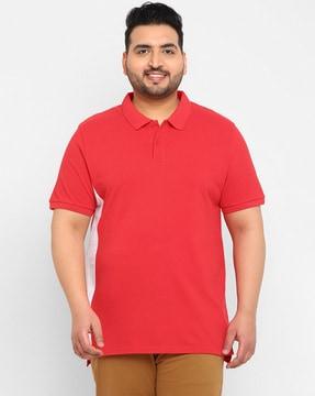 regular fit colourblock polo t-shirt