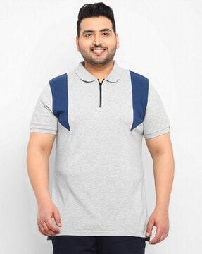 regular fit colourblock polo t-shirt