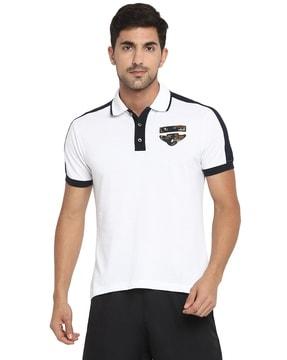 regular fit colourblock polo t-shirt