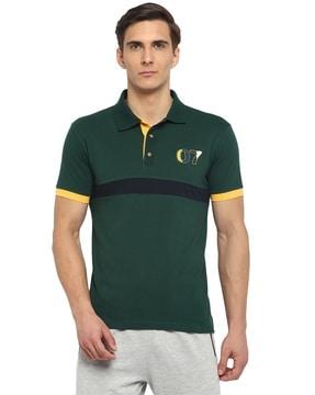 regular fit colourblock polo t-shirt