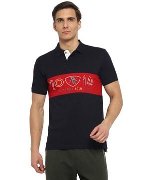 regular fit colourblock polo t-shirt