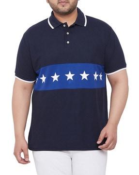 regular fit colourblock polo t-shirt