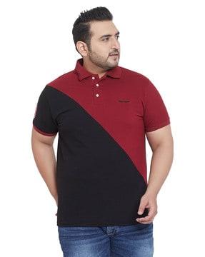 regular fit colourblock polo t-shirt