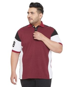 regular fit colourblock polo t-shirt