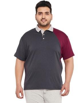 regular fit colourblock polo t-shirt