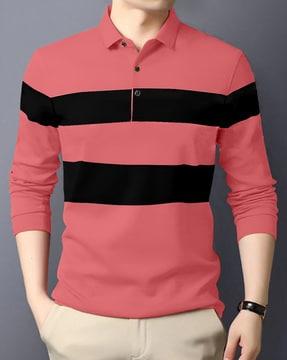 regular fit colourblock polo t-shirt