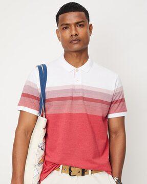 regular fit colourblock polo t-shirt