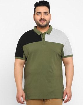 regular fit colourblock polo t-shirt