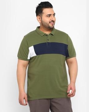 regular fit colourblock polo t-shirt