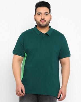 regular fit colourblock polo t-shirt