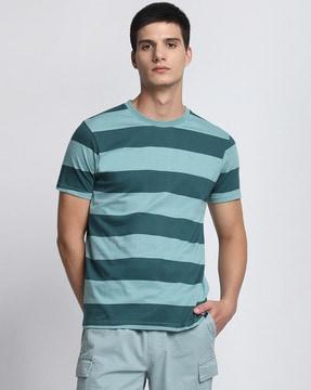 regular fit colourblock round-neck t-shirt