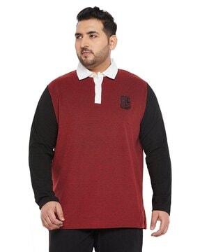 regular fit colourblocked polo t-shirt