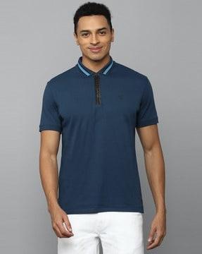 regular fit cotton polo t-shirt with embroidered logo