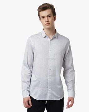 regular fit cotton satin shirt