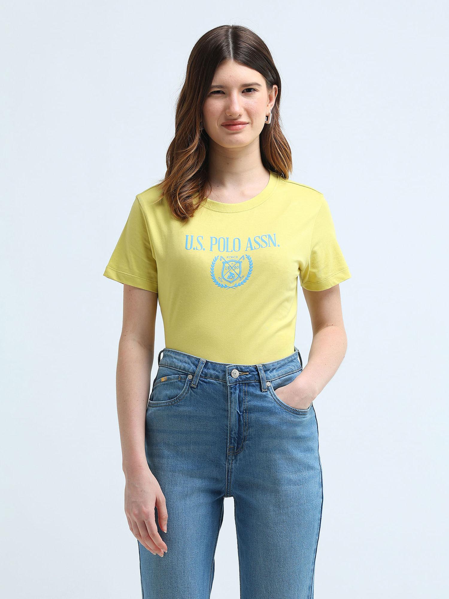 regular fit cotton t-shirt - yellow