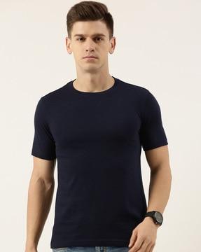 regular fit crew-neck cotton t-shirt