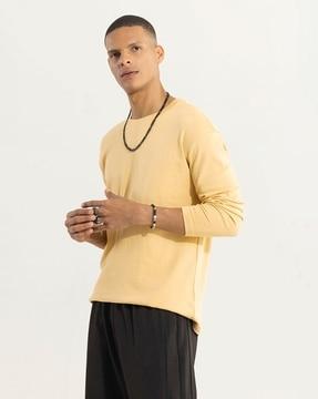 regular fit crew-neck full-sleeve t-shirt