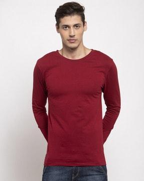 regular fit crew-neck full sleeves t-shirt