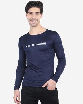 regular fit crew-neck nylon t-shirt