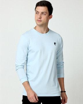 regular fit crew-neck ribbed hems t-shirt