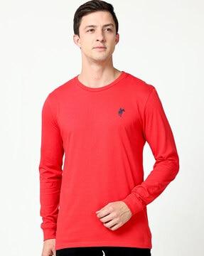 regular fit crew-neck ribbed hems t-shirt